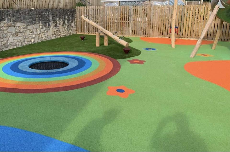 Rubber crumb surfacing in Gwynedd